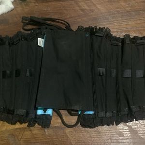 blue and black corset